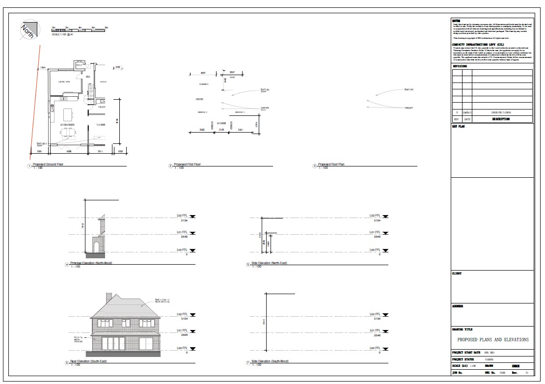 Extend and re-model detached house into an executive 4 bedroom house - proposed