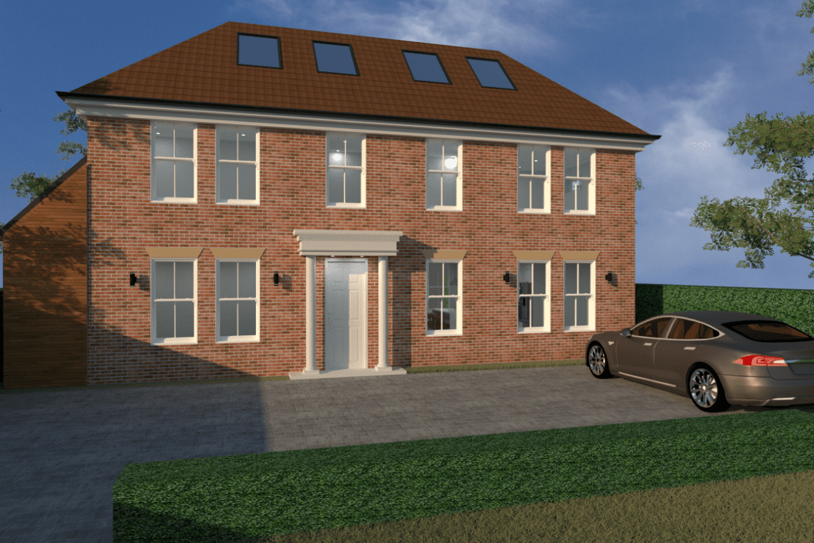 front view for remodelling of 5 bedroom Georgian style house