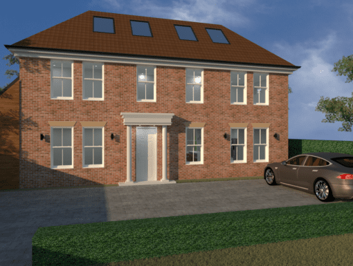 front view for remodelling of 5 bedroom Georgian style house