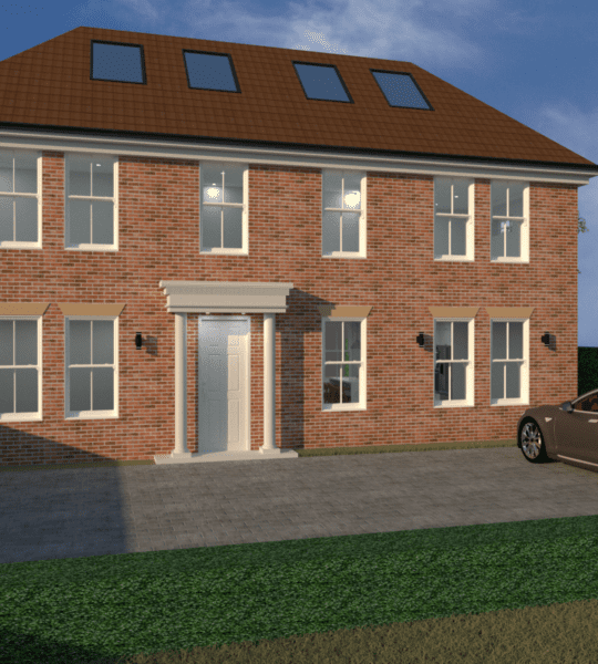 front view for remodelling of 5 bedroom Georgian style house