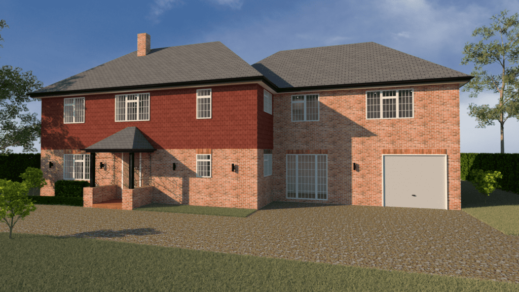 front view for remodelling of 5 bedroom classic 1950s style