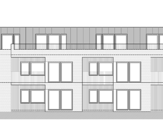 East Elevation for 20 high spec low energy apartments