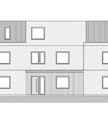 West Elevation for 20 high spec low energy apartments