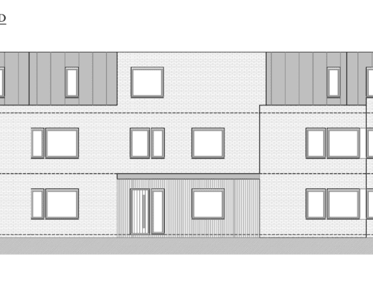 West Elevation for 20 high spec low energy apartments