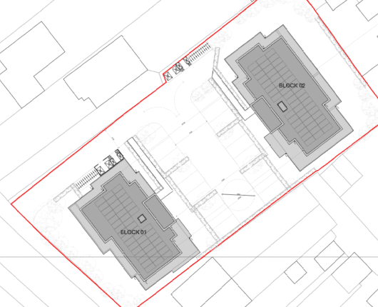 site plan for 20 high spec low energy apartments