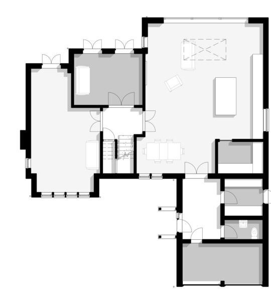 Extended and re-modelled 5-bedroom executive house Proposed Ground Floor Plan