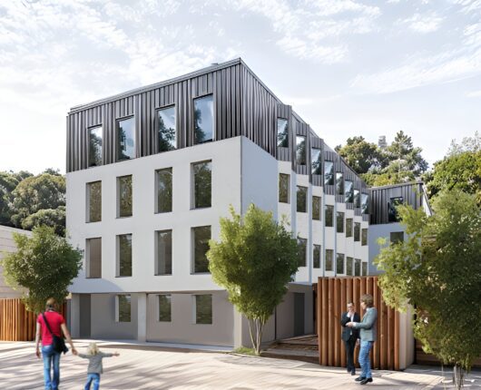 Rear elevation 4 storey residential conversion