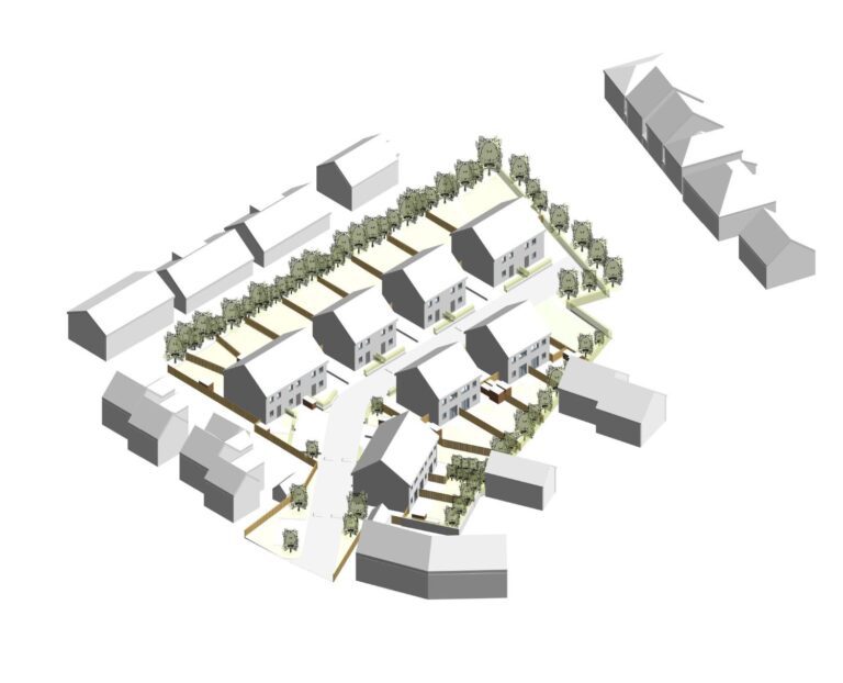16 unit new build scheme including social housing 3d site plan