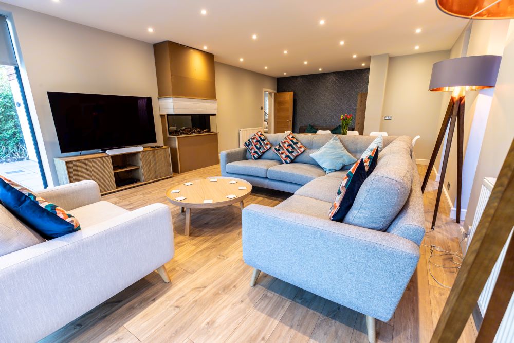 Convert a dormer bungalow into a stunning part zinc clad executive home - completed living room