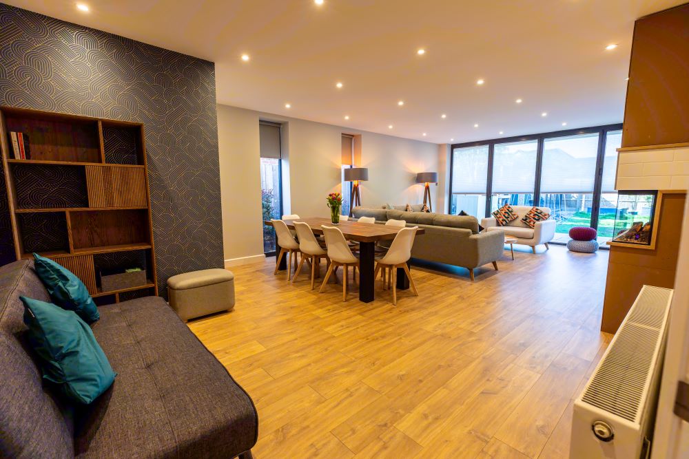 Convert a dormer bungalow into a stunning part zinc clad executive home - completed living room