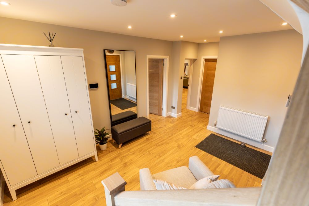 Convert a dormer bungalow into a stunning part zinc clad executive home - completed bedroom
