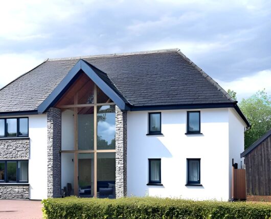 Self-build detached rendered house