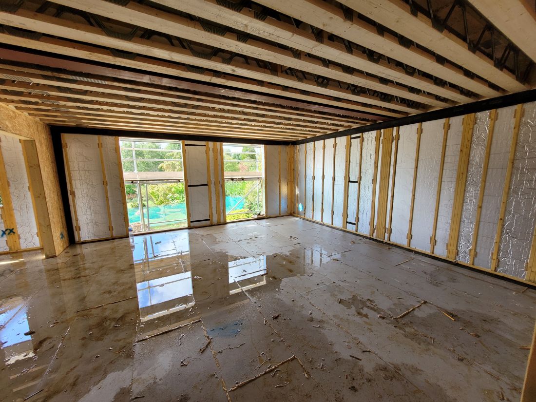 Self-build detached rendered house - in progress