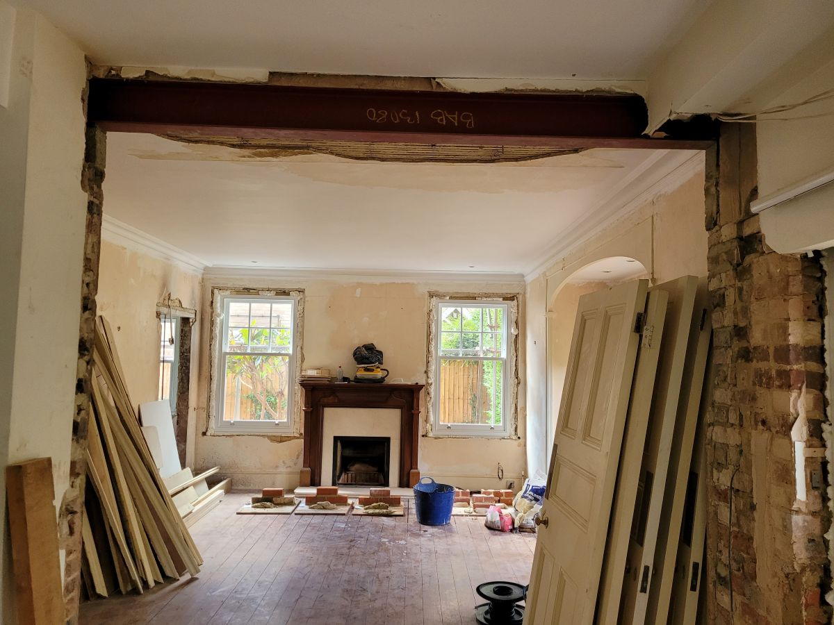 Work in progress on project to Complete refurbishment of 4 storey locally listed period property