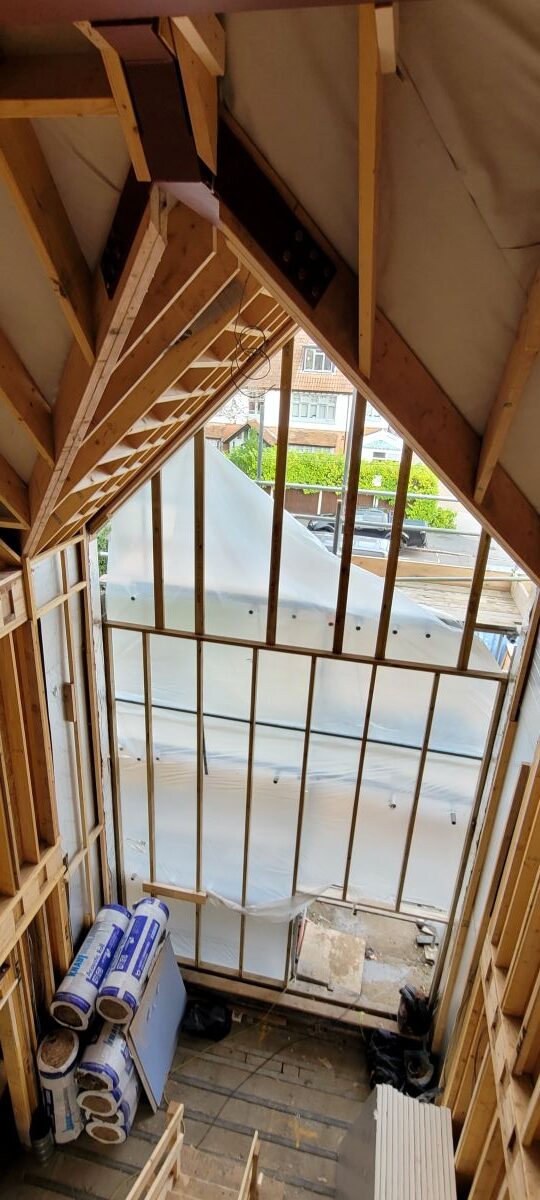 Self-build detached rendered house - in progress