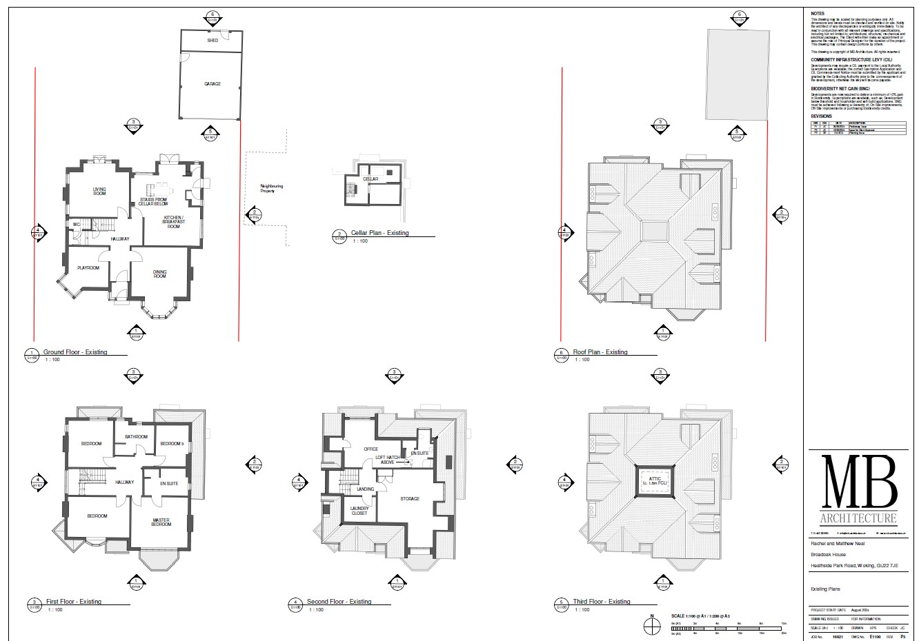 Complete refurbishment of 4 storey locally listed period property - existing plans