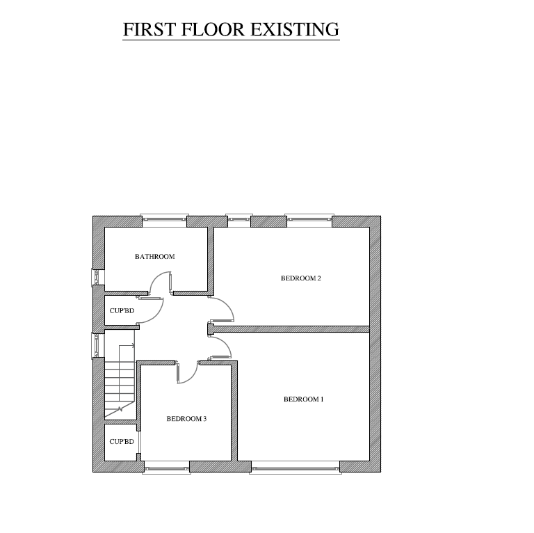 Extend and re-model detached house into a 4 bedroom house with open plan living/dining room - existing first floor