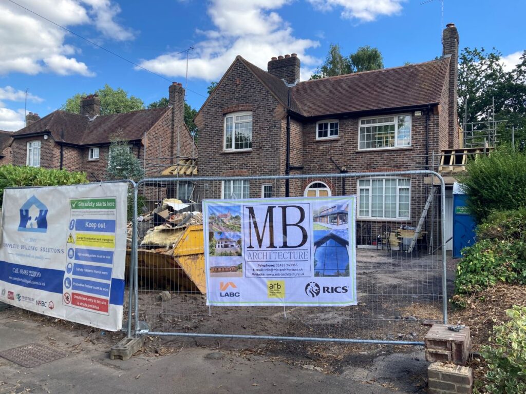 Period 1950s detached house extended to 4 bedrooms in progess